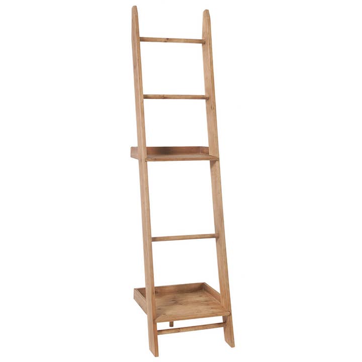 A&B Home Group Inc. - Wholesale Free-standing shelf - 16.9x18.9x73.6" Fir Wood Leaning Ladder Shelf