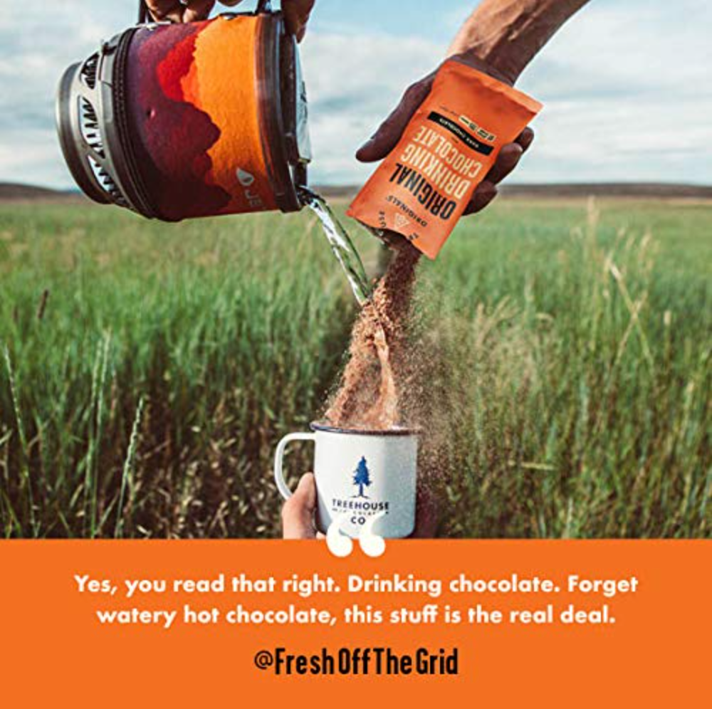 Treehouse Originals - Vente Préparations/kits pour chocolat chaud - Chocolat Chaud Vegan Original Bio Gourmet, Portion Individuelle3