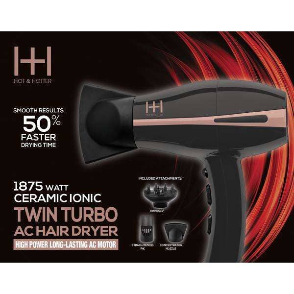 Annie International, Inc. - Wholesale Hair Dryer - Hot & Hotter 1875 Watt Dual Turbo Ceramic Ionic AC Hair Drye2