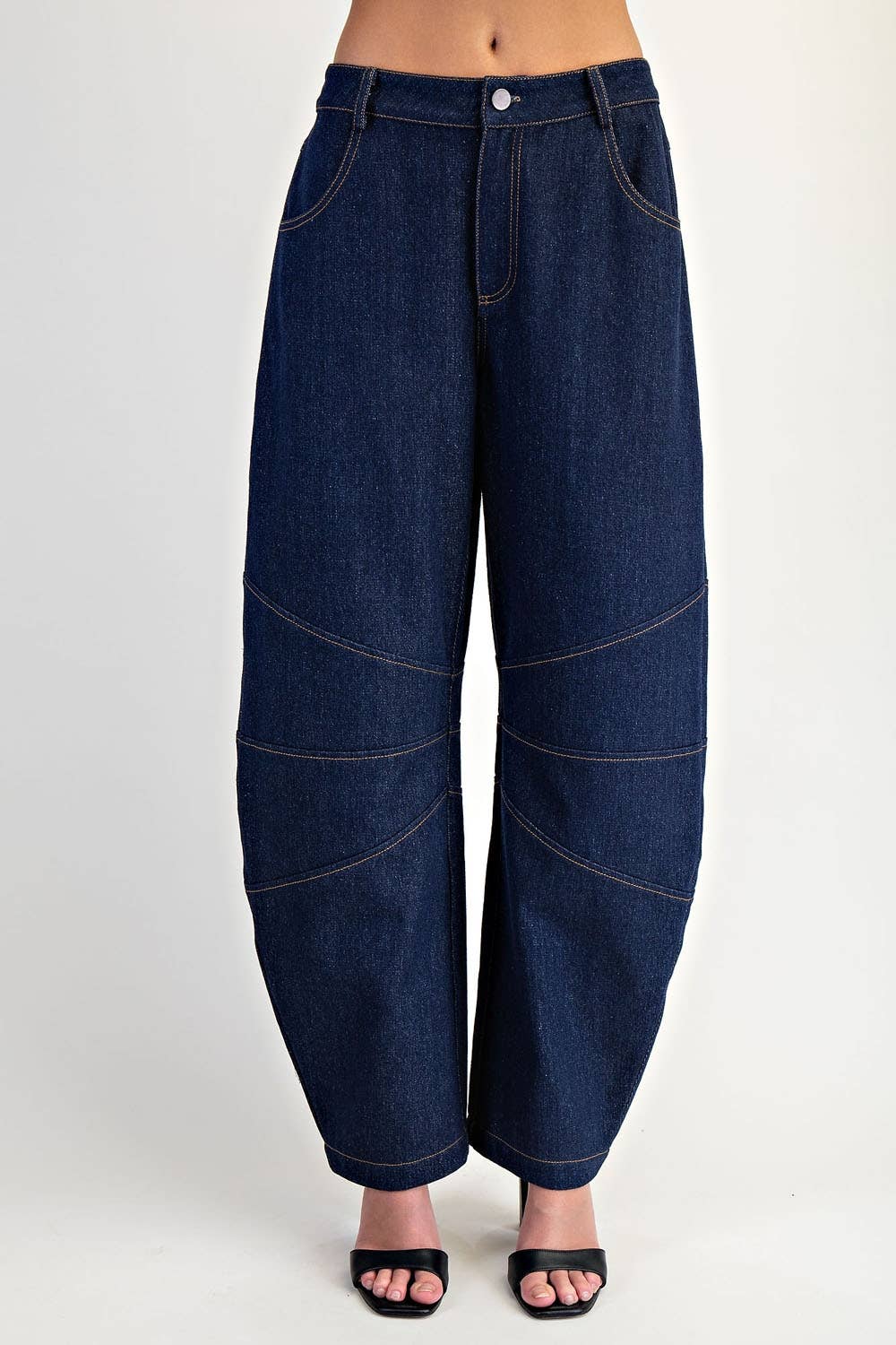 Side Pocket Detail Barrel Denim Pants for wholesale on Faire0