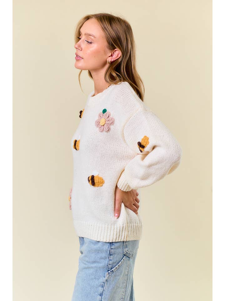 Doe and Rae - Wholesale Knit Sweater - Women's - BEE KNIT SWEATER - 1745C