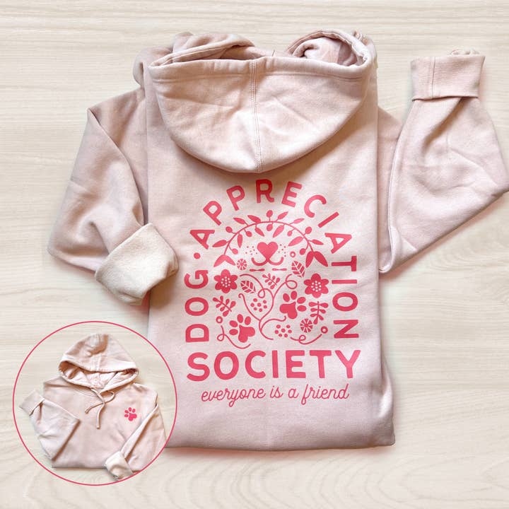 Dog Appreciation Society Hoodie Sweatshirt for wholesale by Poppy & Lou