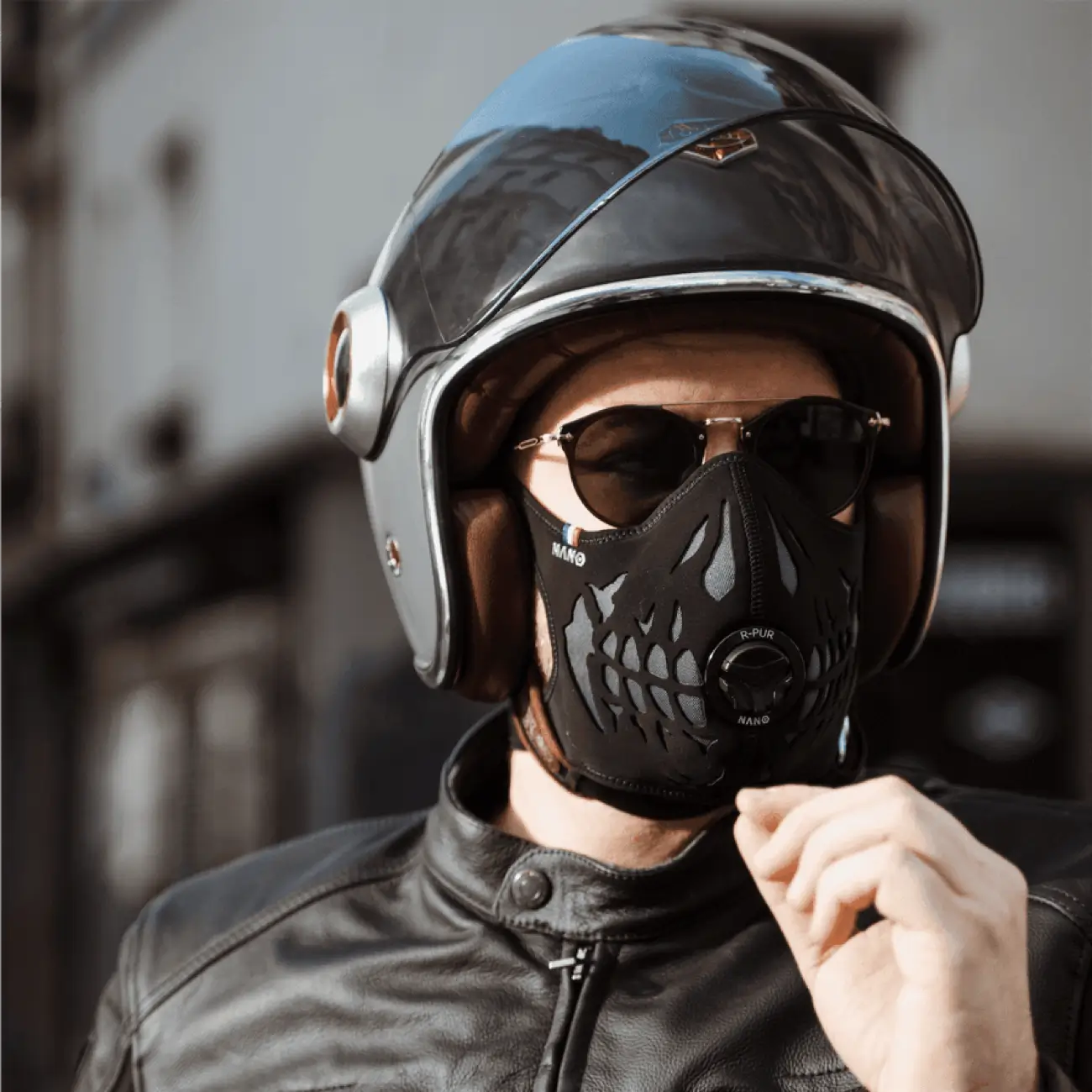 R-PUR - Vente Masque/visière de protection pour le visage - Masque Anti-pollution Moto Nano One11