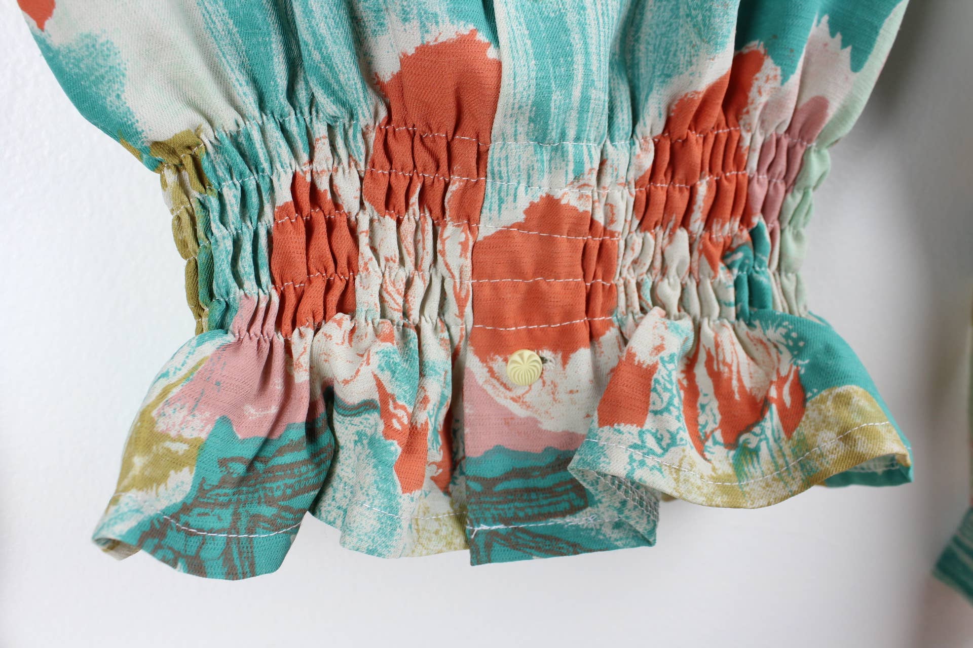 Sun's Out! - Wholesale Blouse - Women's - Reworked Vintage Long-Sleeve Button Up Blouse - Cinched8