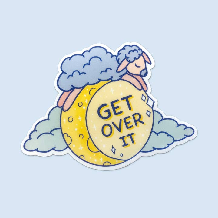 Pastell Schaf Over Moon Pun Aufkleber für den Großhandel von Dot&Jot