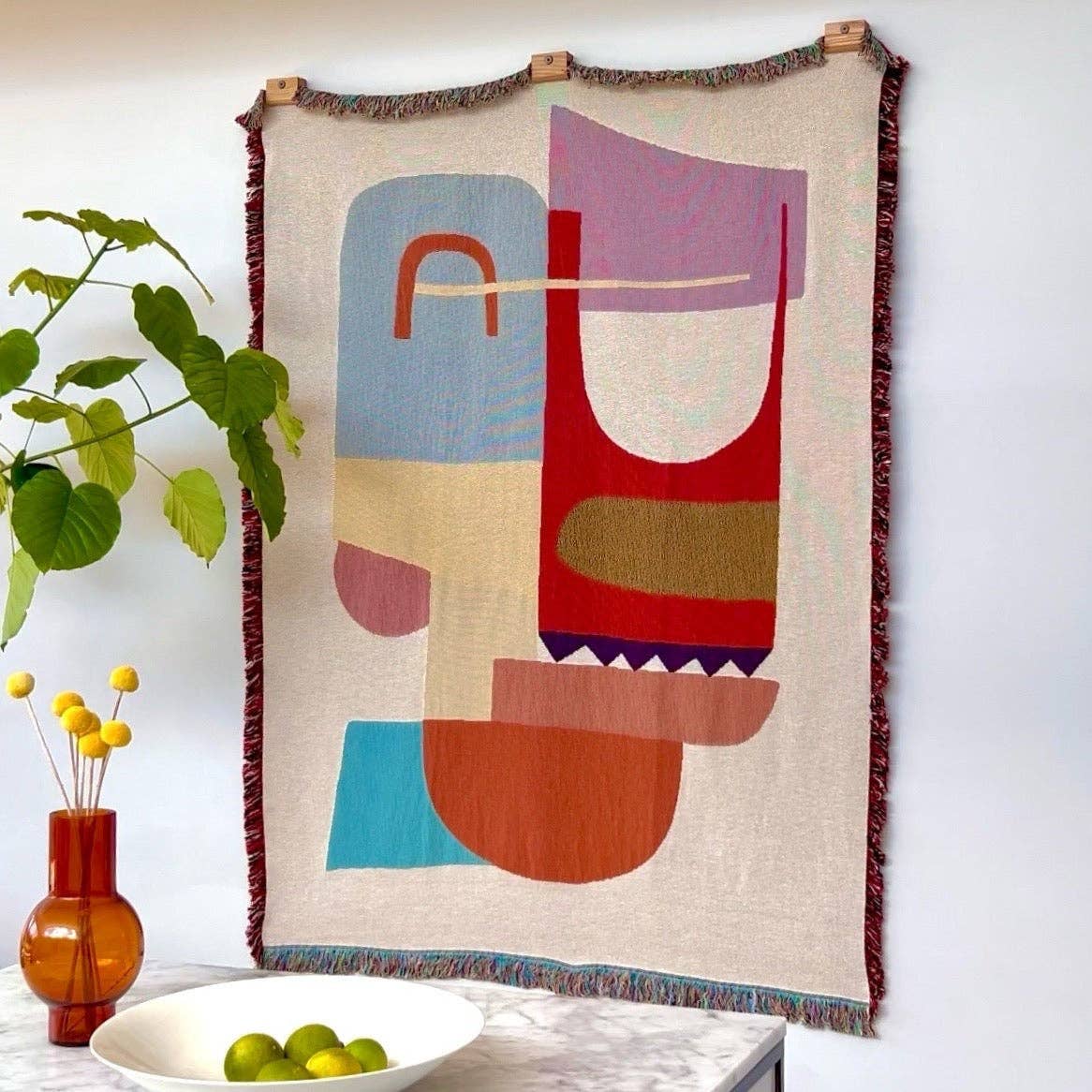 Slowdown Studio - Wholesale Tapestry/Textile Hanger - Blanket Hanger Clips - Beechwood (Set of 3)3