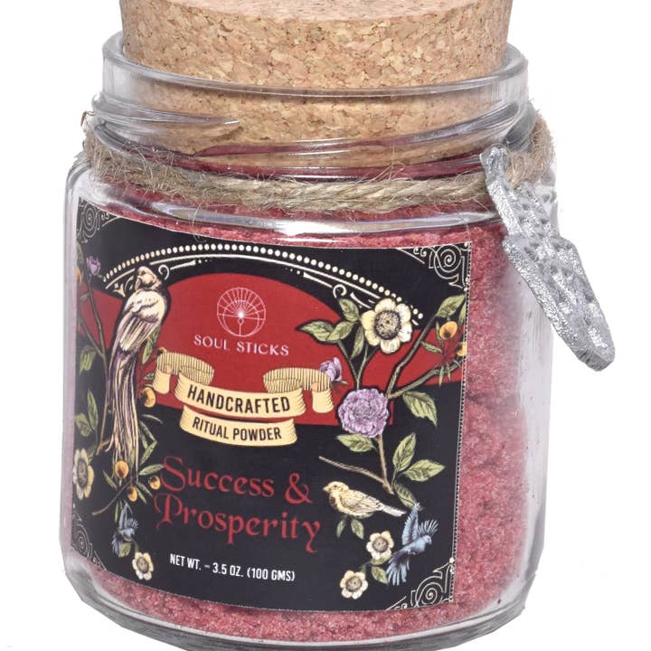 Success and Prosperity Ritual Spell Powder Jar (3.5 oz) for wholesale by Designs by Deekay Inc.