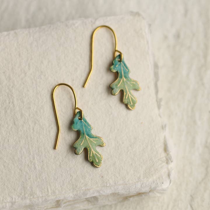 Silk Purse, Sow's Ear - Wholesale Dangle Earrings - Tiny Oak Leaf Earring