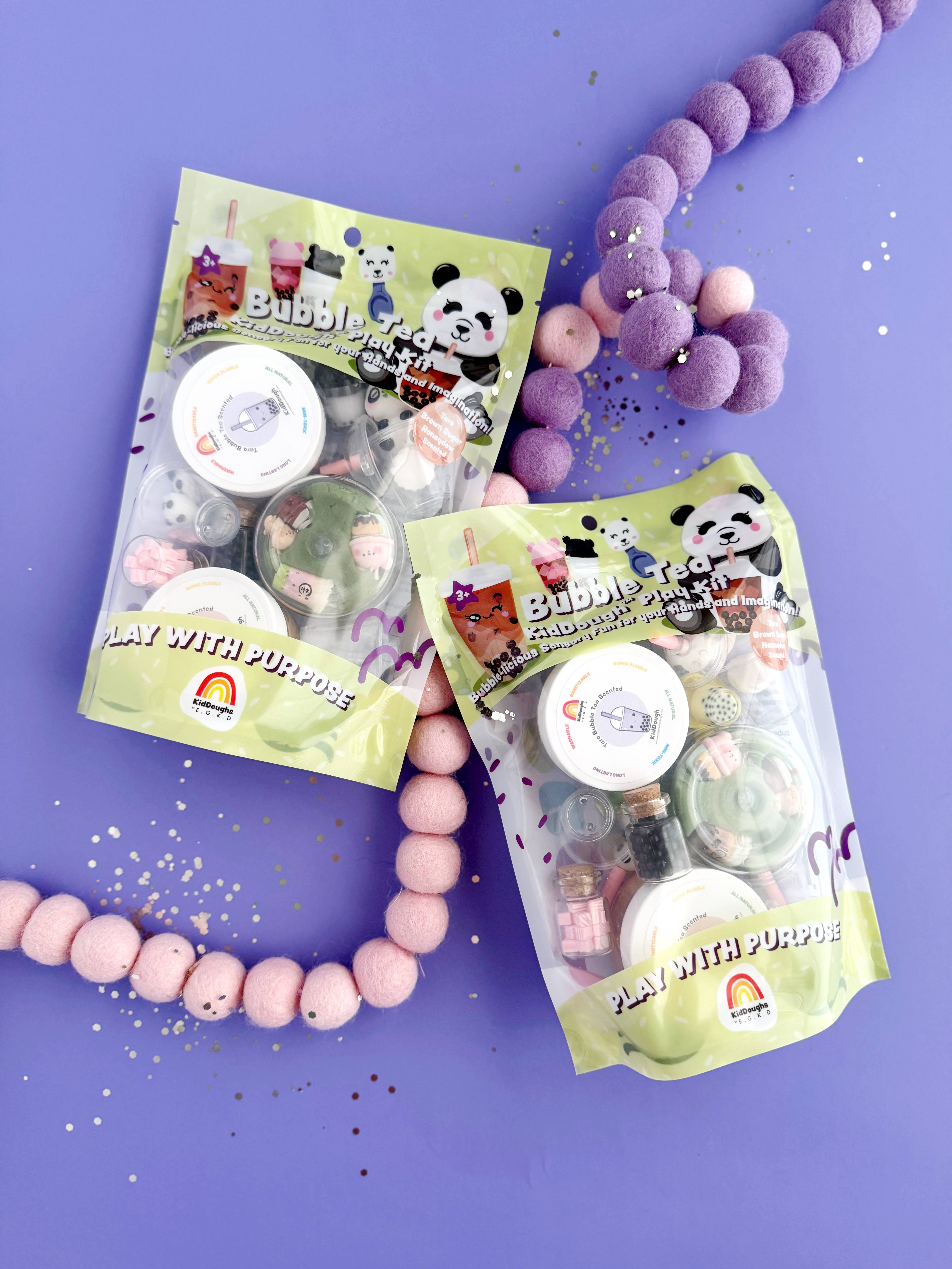 Earth Grown KidDoughs (KidDoughs by EGKD) - Wholesale Putty/slime – Child - Bubble Tea KidDough Play Kit1
