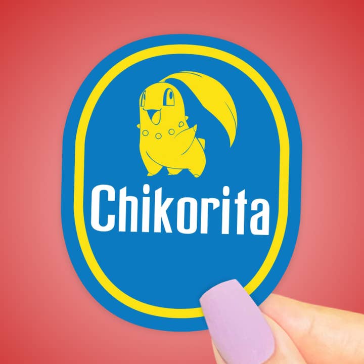 Pokémon Sticker, Chikorita Chiquita Parody, Funny Gaming for wholesale by Pretty Toxic Stickers