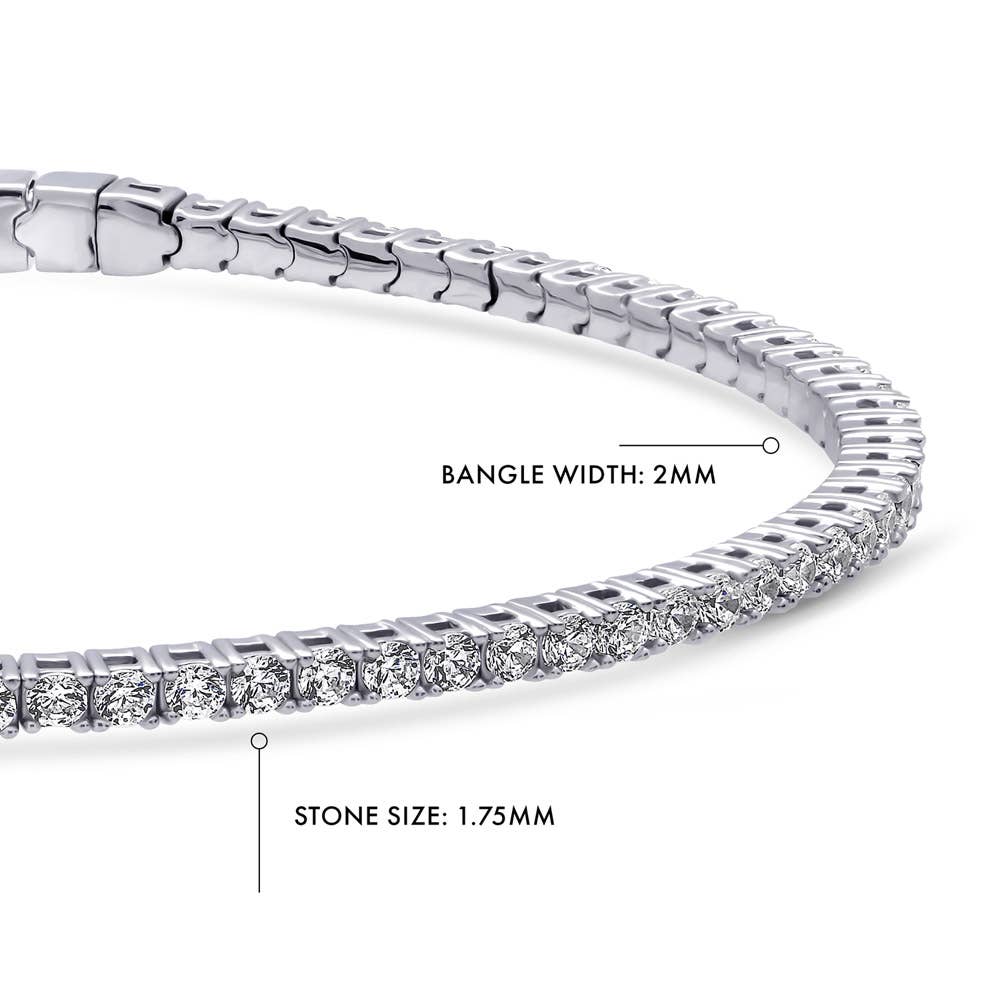 BERRICLE - Wholesale Bangle Bracelet - BERRICLE Sterling Silver Flexible CZ Bangle, 2-Piece Set5