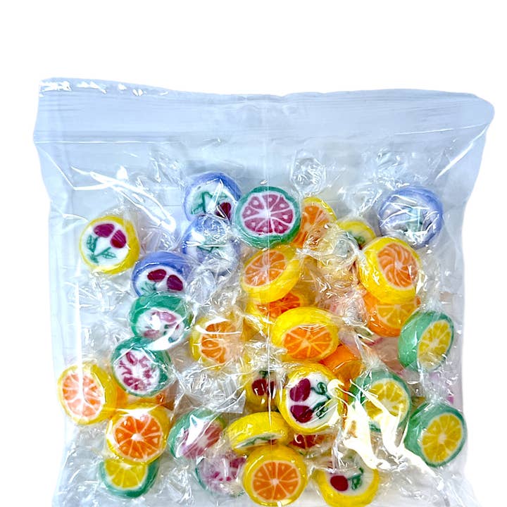 Dulcefina Chocolate and Sweets - Vente Bonbons durs - Sac de 150 g de bonbons durs aux fruits à motifs1