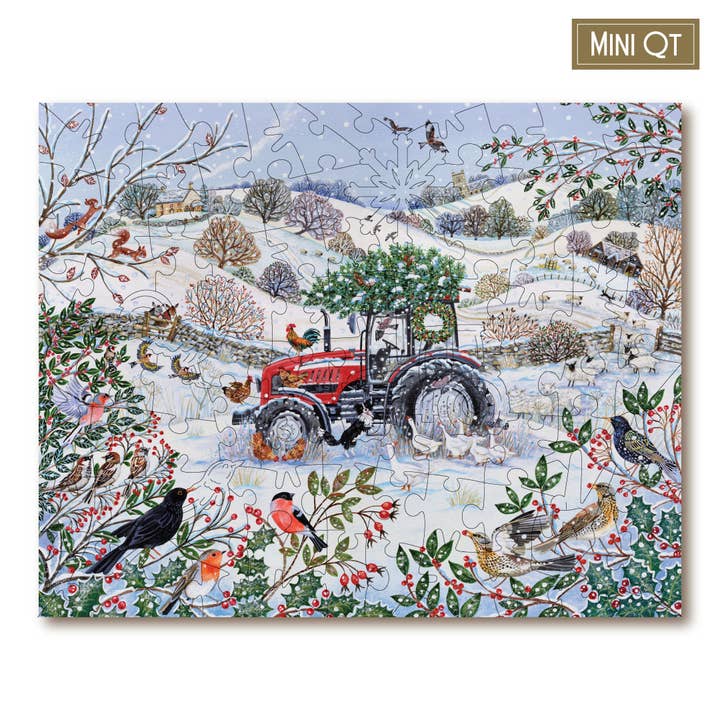 Winter Farm Scene MINI QT for wholesale by Victory Wooden Puzzles