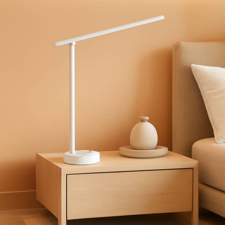 White LED Desk Lamp With USB Ports And Dimmable Eye Caring for wholesale on Faire