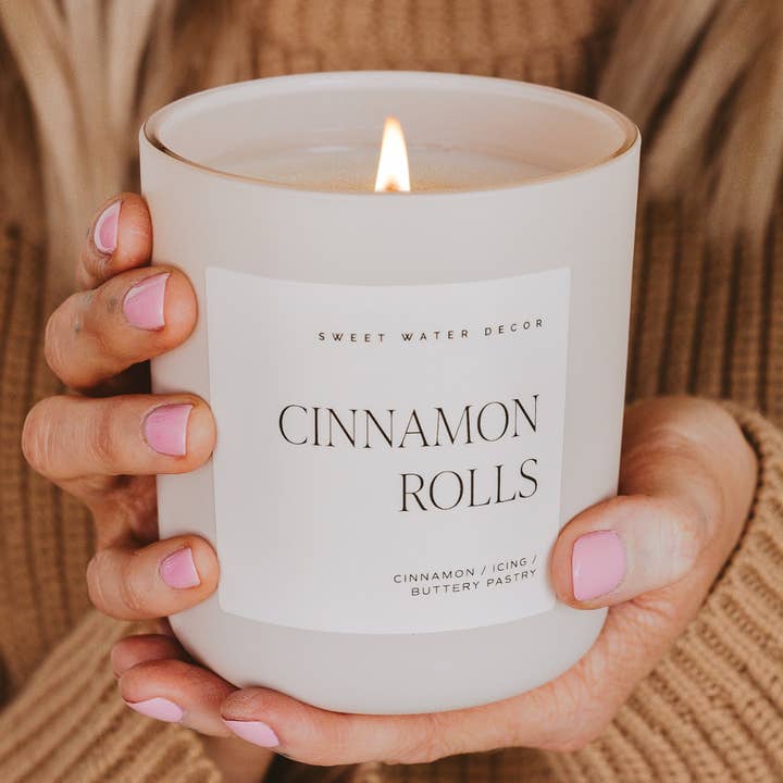 Cinnamon Rolls 15 oz Soy Candle - Fall Decor & Gifts for wholesale by Sweet Water Decor