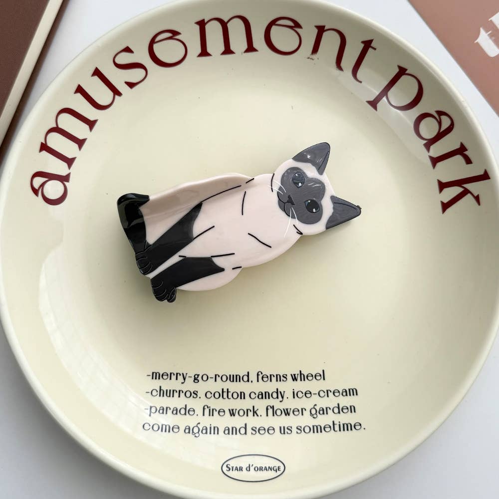 SoapElenGlen - Wholesale Hair Clip - Women's - Playful Cat Hair Clip, Animal Acetate Hair Claw2