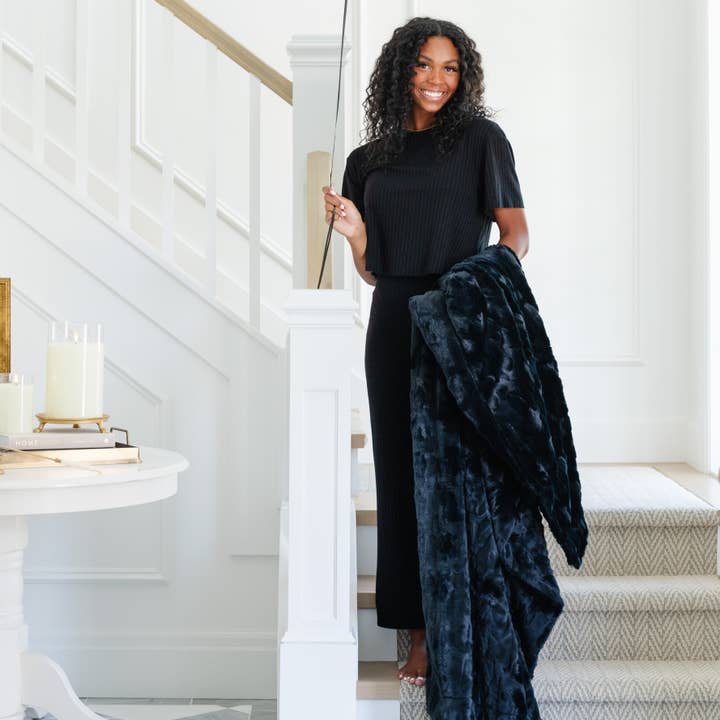 Saranoni - Wholesale Throw Blanket - PATTERNED FAUX FUR XL THROW BLANKETS65