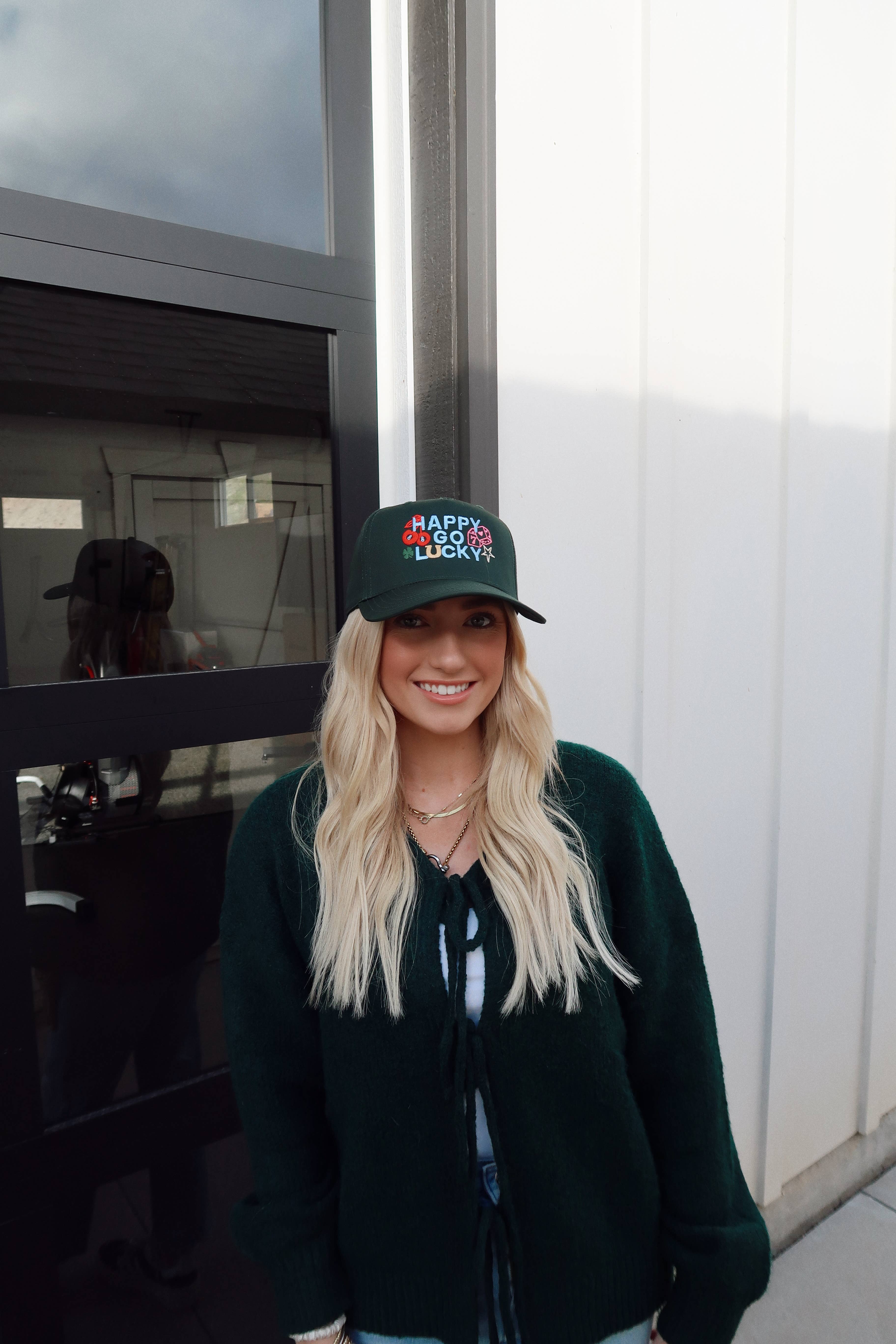 Ruby Moon - Vente Casquette de baseball – femme - Chapeau brodé Happy Go Lucky - Chapeau de la Saint-Patrick1