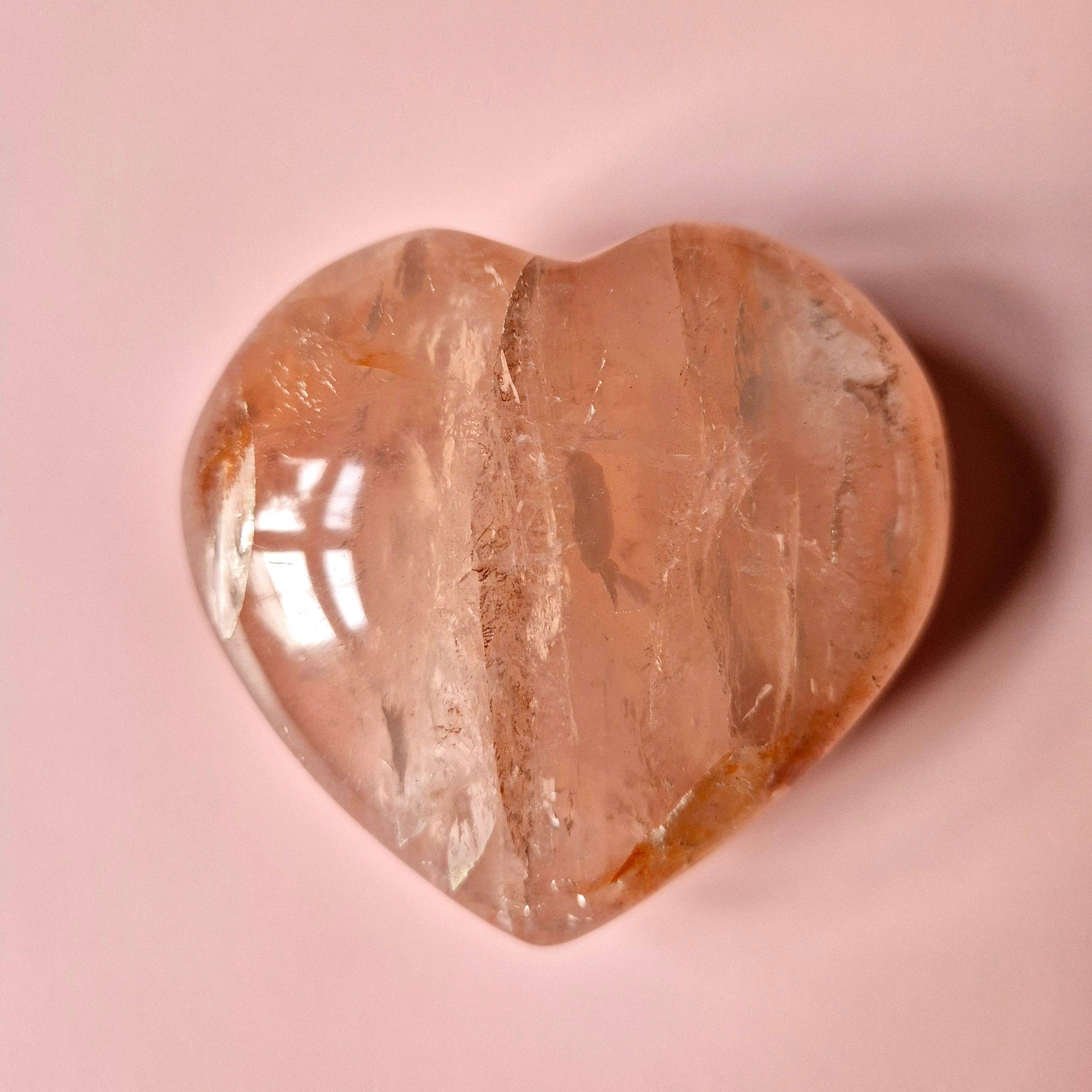 Moonlight Gemstones - Venta al por mayor Piedras/cristales espirituales - Corazones grandes de cuarzo fuego con piedra preciosa (El regalo perfecto para San Valentín) Cuarzo hematóide25