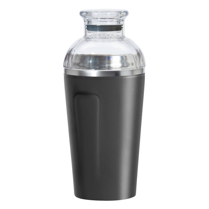 Cocktail Shaker - Groove Double Wall (17 oz) Black for wholesale by Oggi