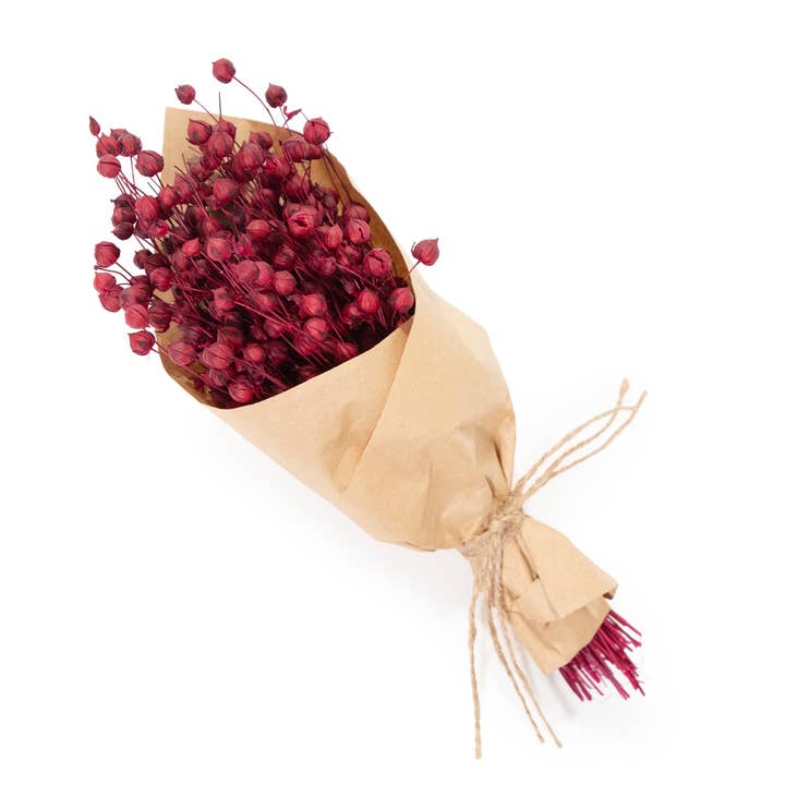 Andaluca - Wholesale Dried/Pressed Flowers - MINI Merlot Flax Bundle #82