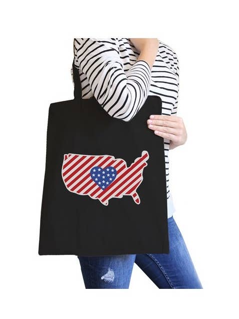 USA Map American Flag Canvas Bag for wholesale by 365 In Love