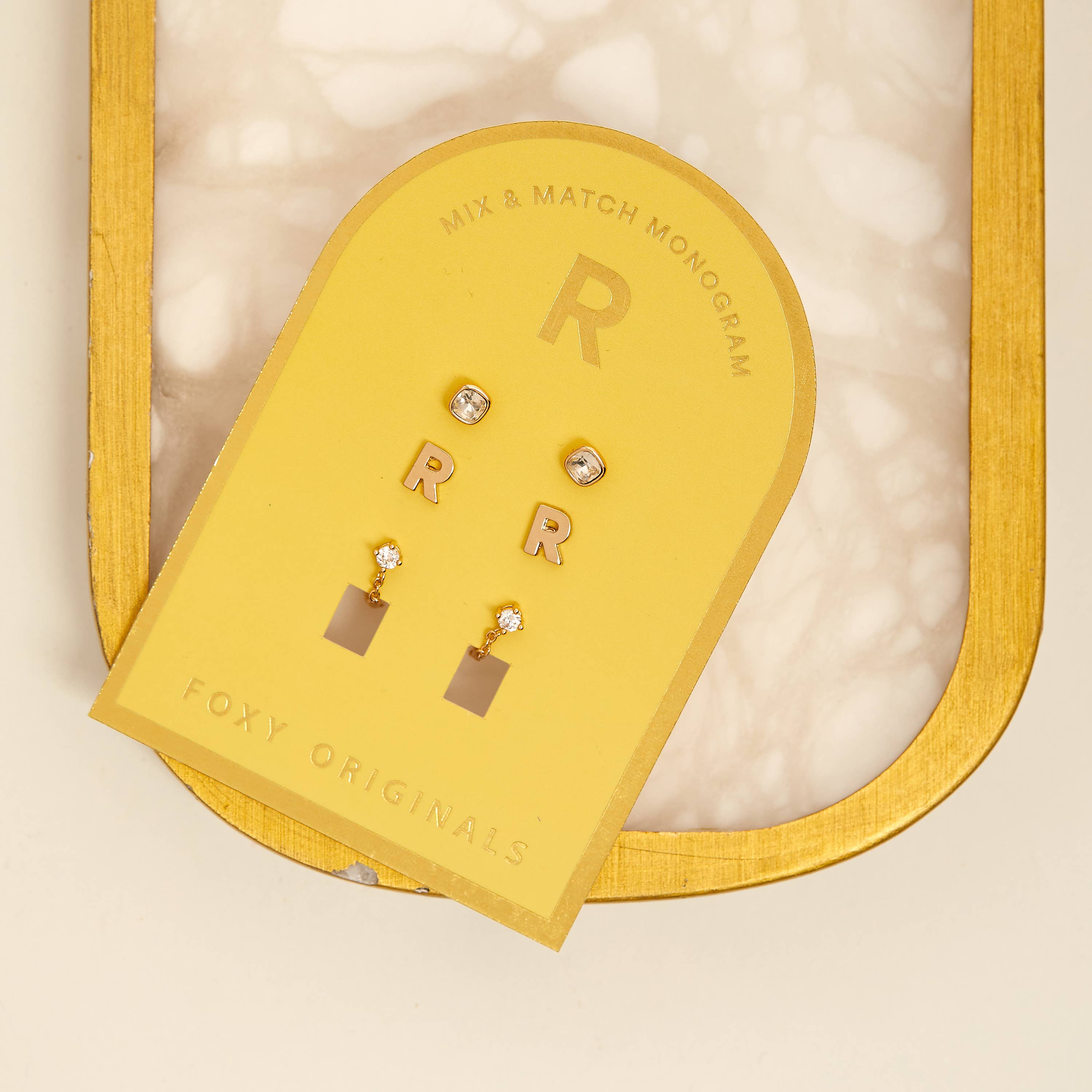 Foxy Originals - Wholesale Jewelry Set - Monogram Collection | Alphabet Mix & Match Earrings Pack35