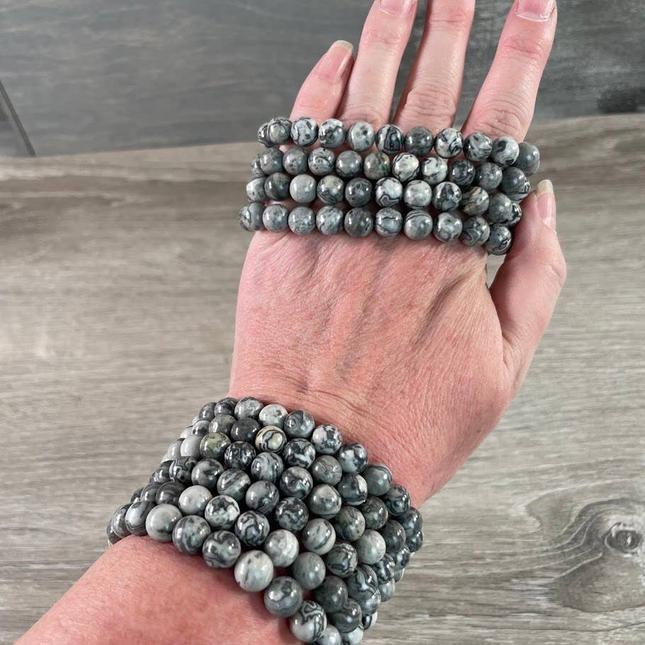 Keystone Crystals - Wholesale Beaded Bracelet - 8mm Round Gemstone Beaded Bracelets – Assorted Crystals Bulk3