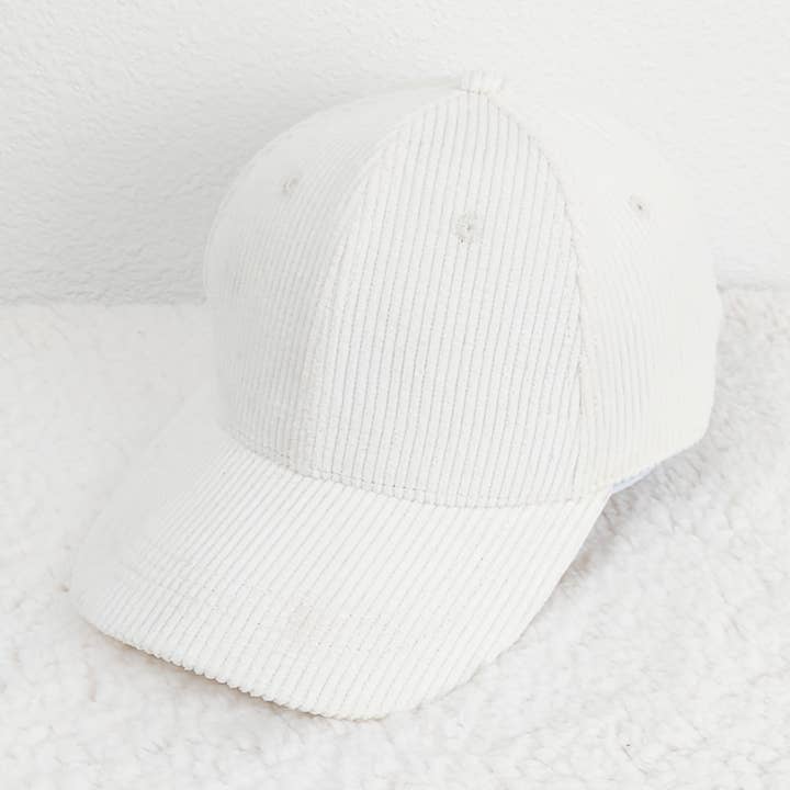 Cream Corduroy Hat for wholesale by Trendy Transfers