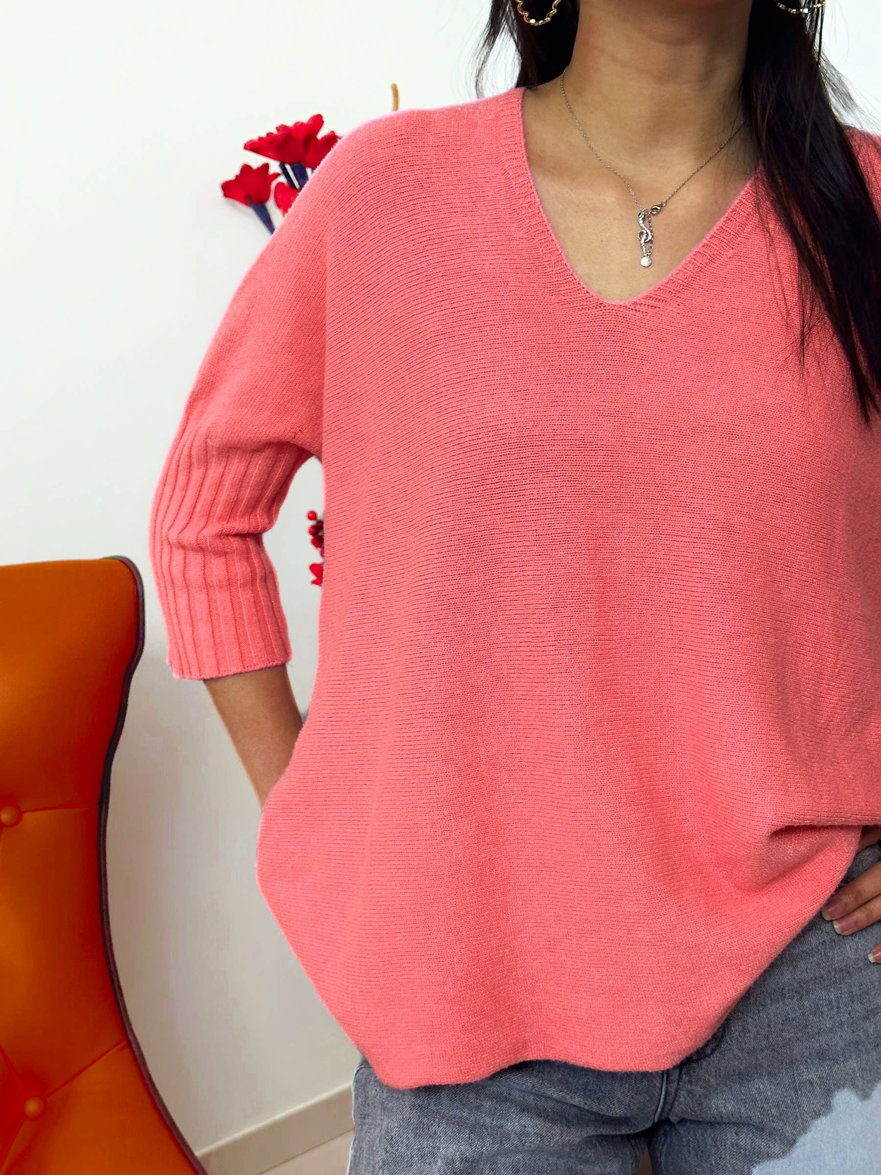 ZAFA PARIS - Wholesale Knit Sweater - Women's - 95F92H09-pullover with sleeves tightened at the elbow5