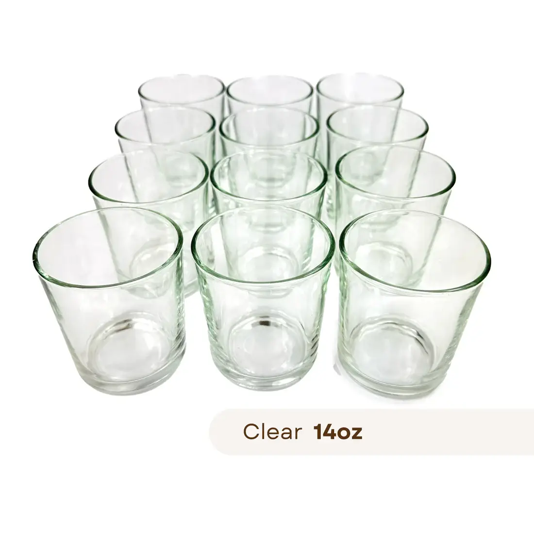General Wax - Candle Making Supplies - Wholesale Candle Holder - 14 oz Havana Clear - Candle Making Glass 2