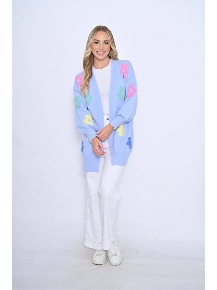 Stellino – wholesale Kofta - Dam – Daisy Love Stickad Cardi | Blå