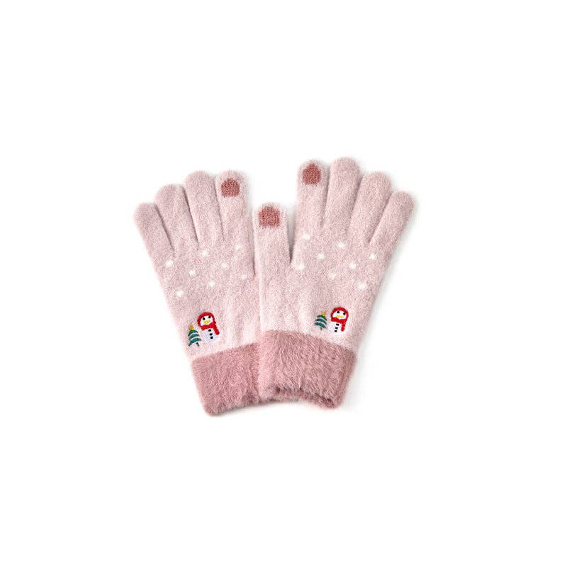Dipped Shop - Wholesale Gloves - Women's - Cute Embroideries Padded Knit Gloves DPG26130