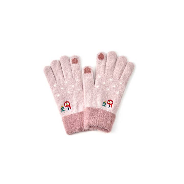 Dipped Shop - Wholesale Gloves - Women's - Cute Embroideries Padded Knit Gloves DPG2613