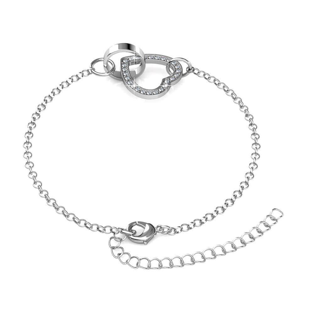 CARALI / MYC Paris - Wholesale Charm/Dangle Bracelet - Locked Heart Bracelet - Silver and Crystal3