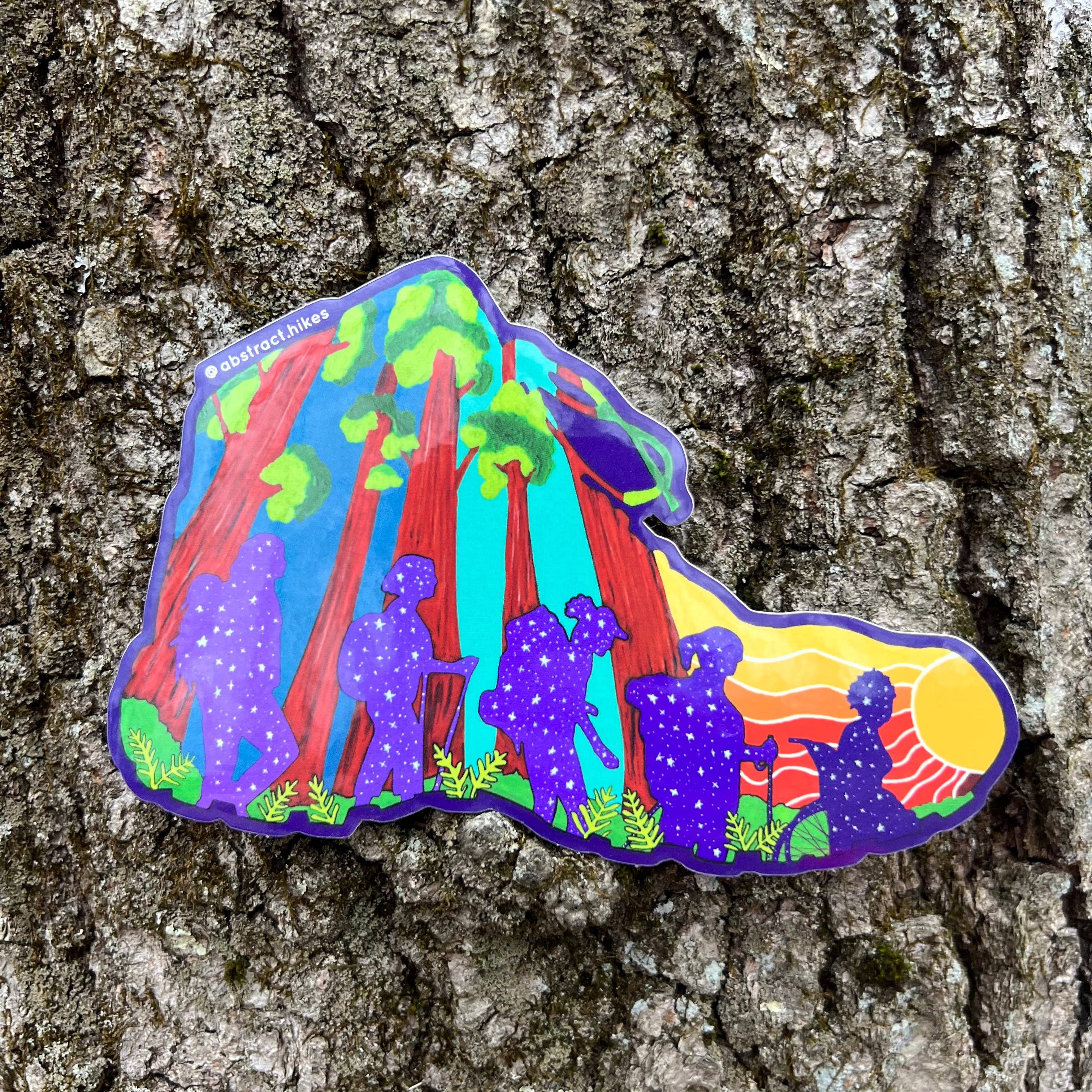 Abstract Hikes - Wholesale Sticker - Hiking Sticker: "Redwoods for Everyone"4