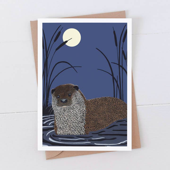 Otter Card for wholesale by Bird the Artist