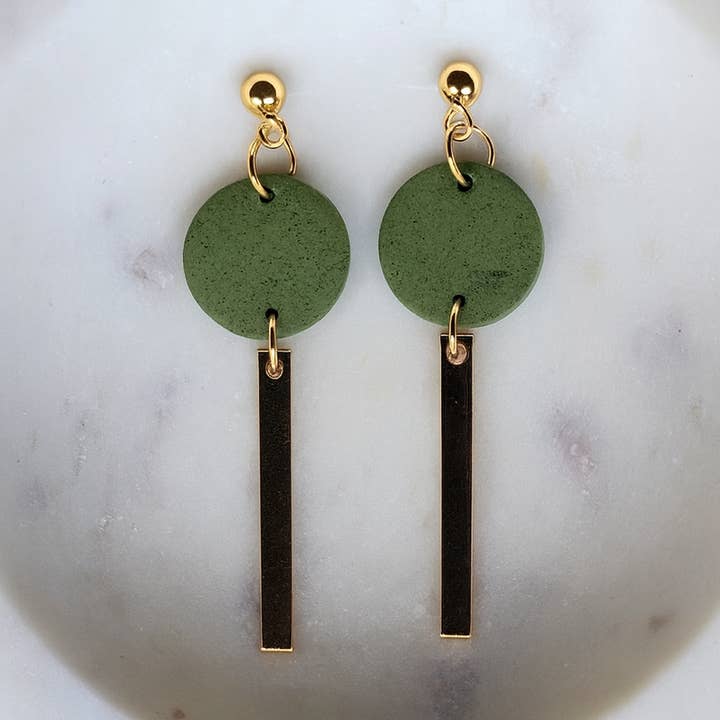 Olive Luxe Drop Dangle Earrings for wholesale by Aysha Creations