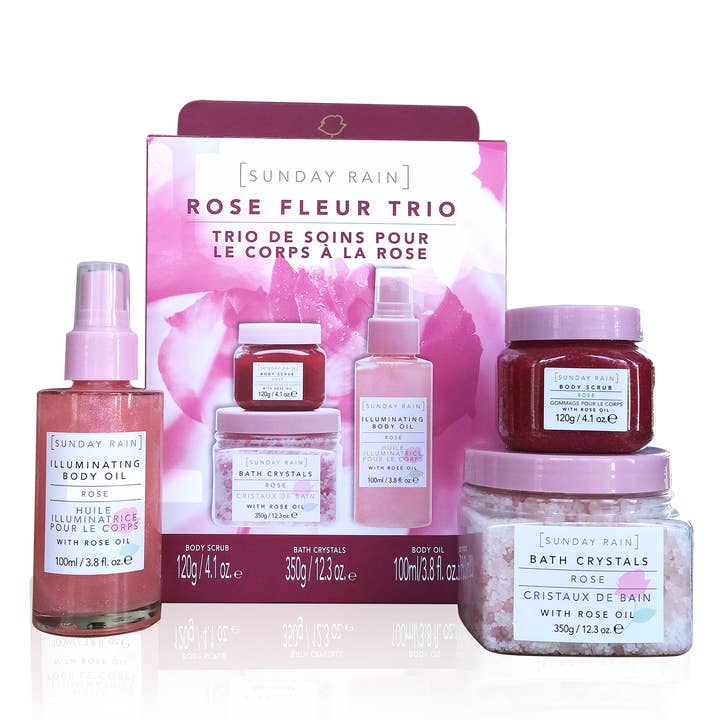 Beauty Goddess - Wholesale Bath & body set - Sunday Rain Rose Fleur Trio