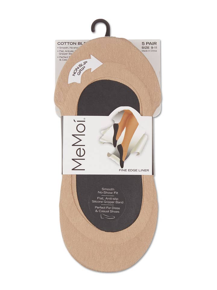 Infinity Classics International Inc. - Wholesale Socks - Women's - MeMoi Cotton Fine Edge Shoe Liner 5-Pack3