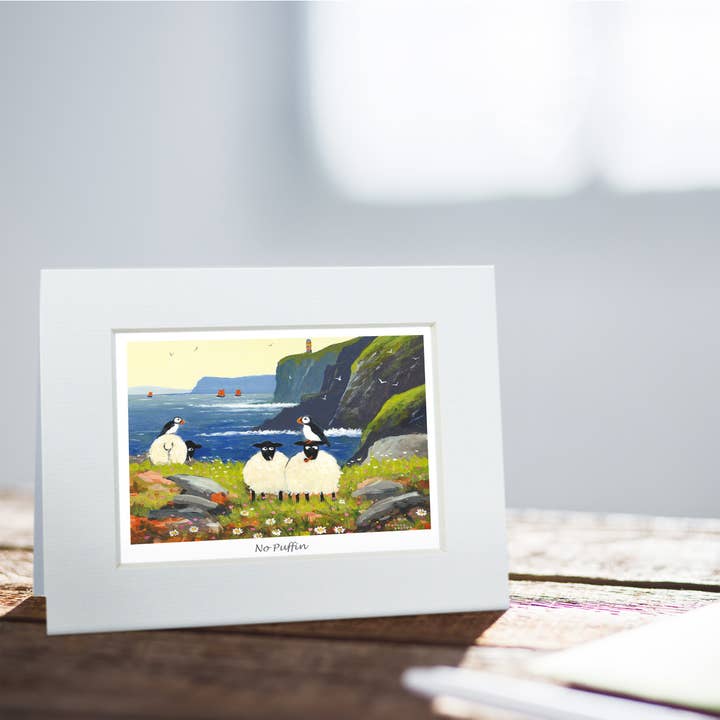 Biglietto d'auguri «No Puffin» per la vendita all'ingrosso da parte di The Whimsical World of Thomas Joseph