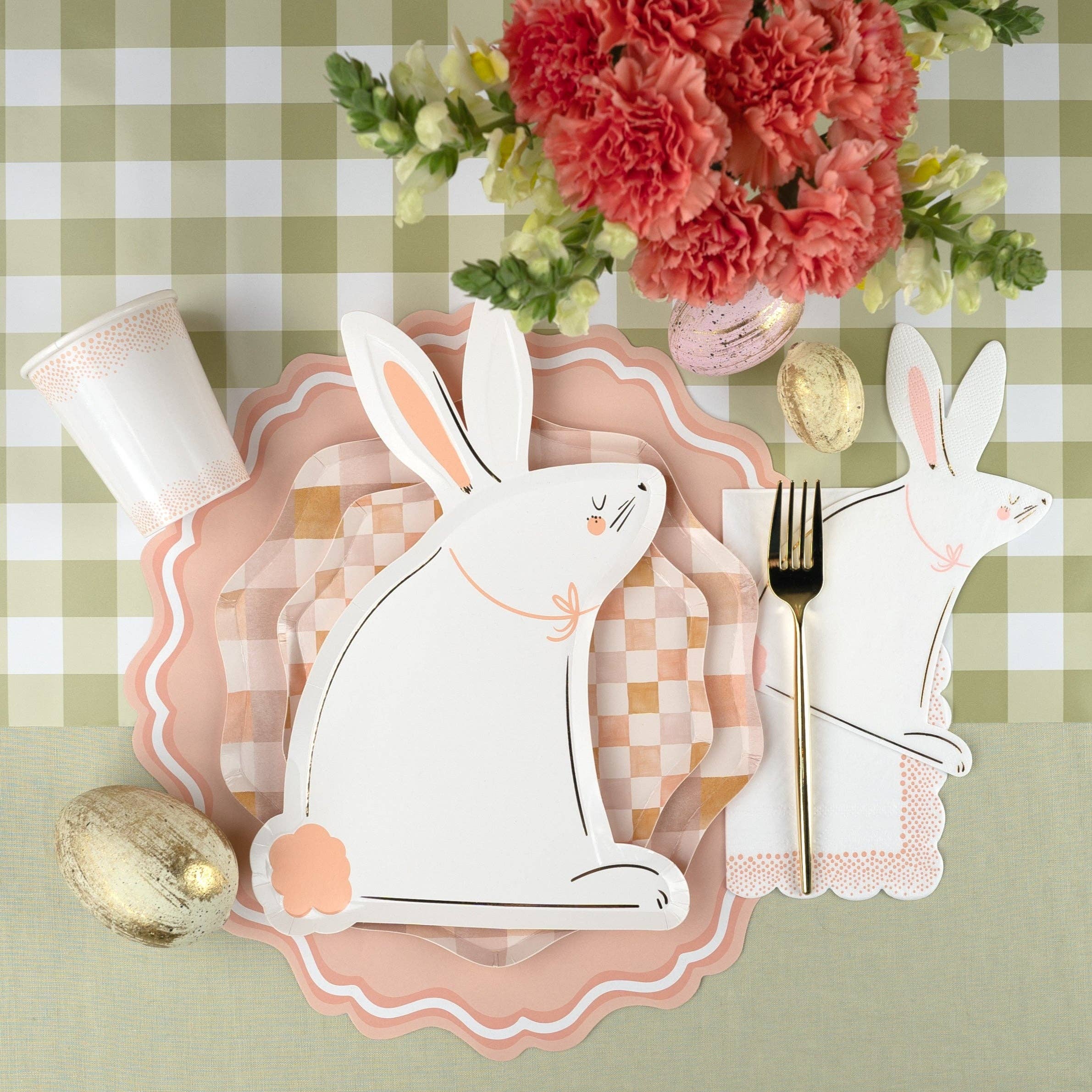 Gatherings by Curated Paperie - Vendita all'ingrosso Tovaglia/runner monouso - Runner da tavola in carta a quadretti oliva1