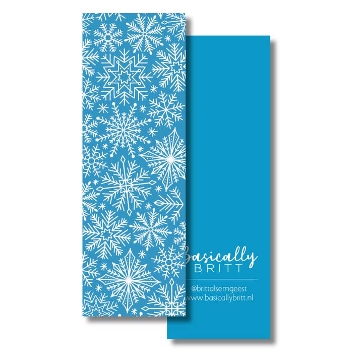 Bogmærke - Blå Vinter Bogmærke med Snefnug for engroshandel hos Basically Britt