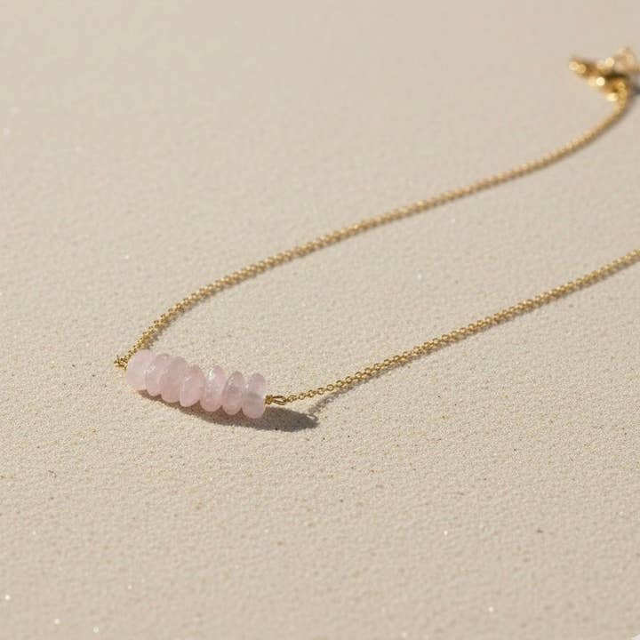 OE! - Wholesale Beaded/Pearl Necklace - FRAMMENTI MARINI ROSA - Collana con chips di Quarzo2