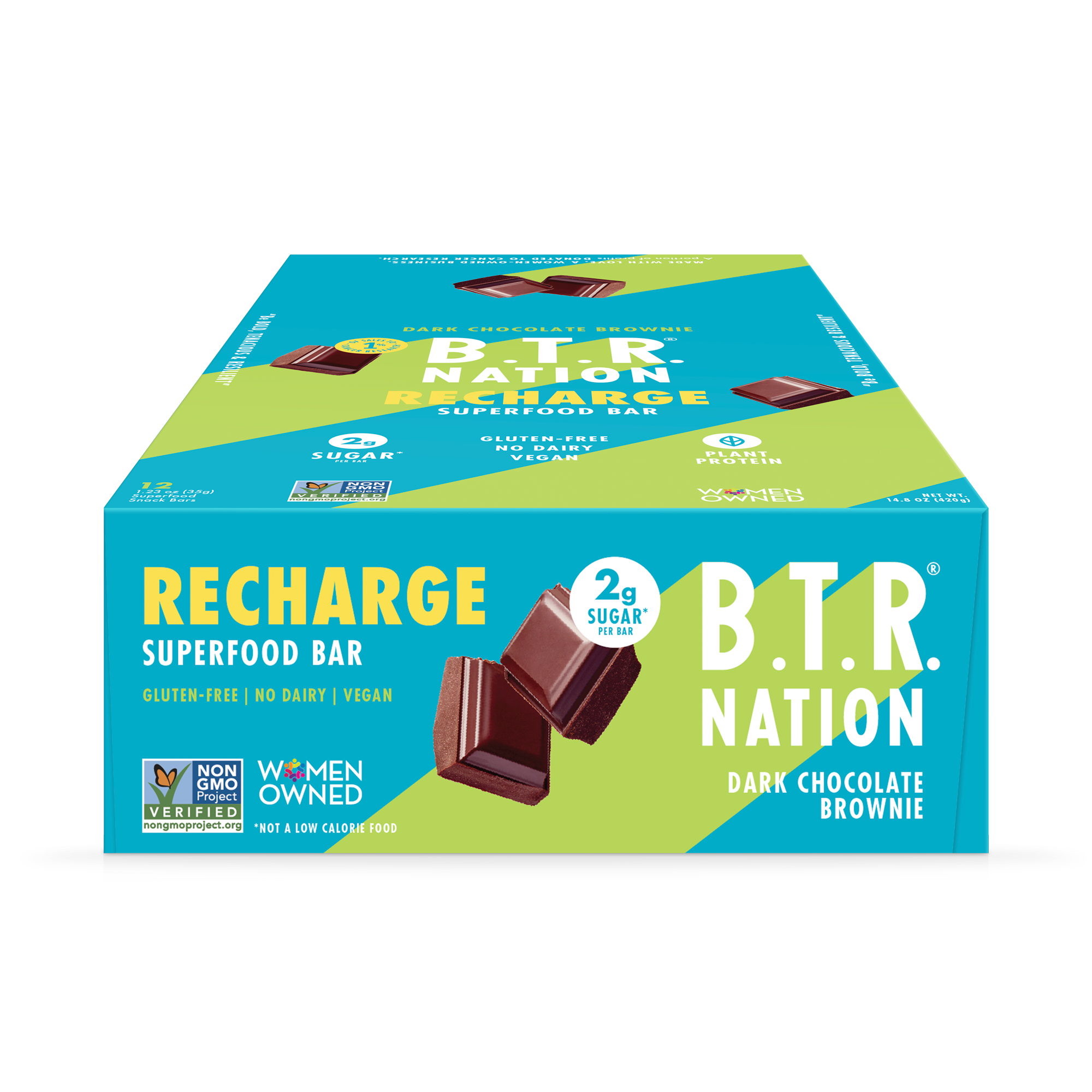 B.T.R. Bar - Wholesale Snack Bar - DARK CHOCOLATE BROWNIE Superfood Nut Butter Bar5