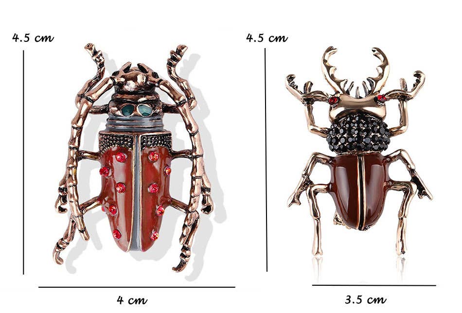 Tourtiwi – wholesale Brooch – Bee Beetle Crystal Pearl Brooch, Cute Insect Metal Pin17