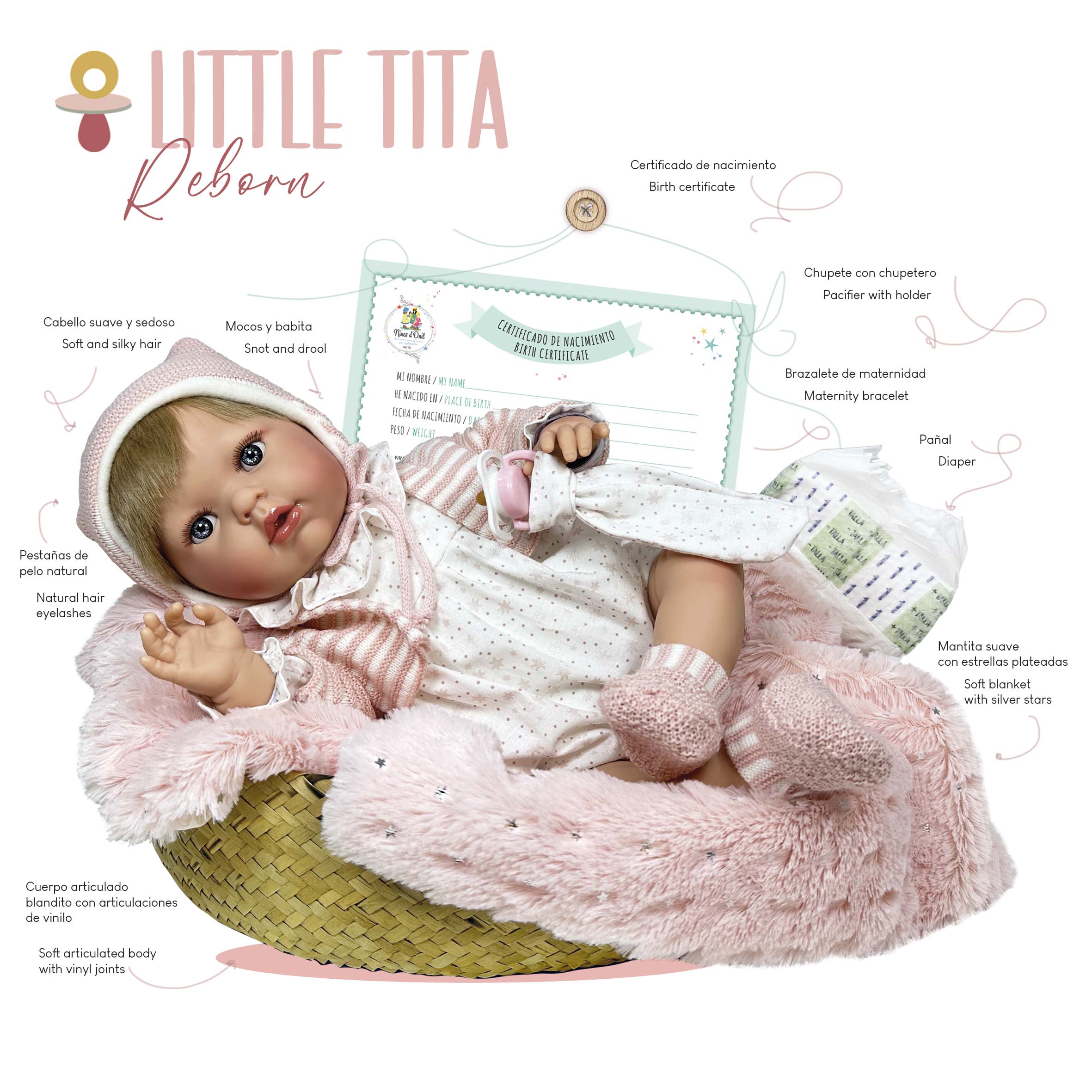 Nines Artesanals d'Onil Dolls – wholesale Doll – Kids – LITTLE TITA REBORN DOLL