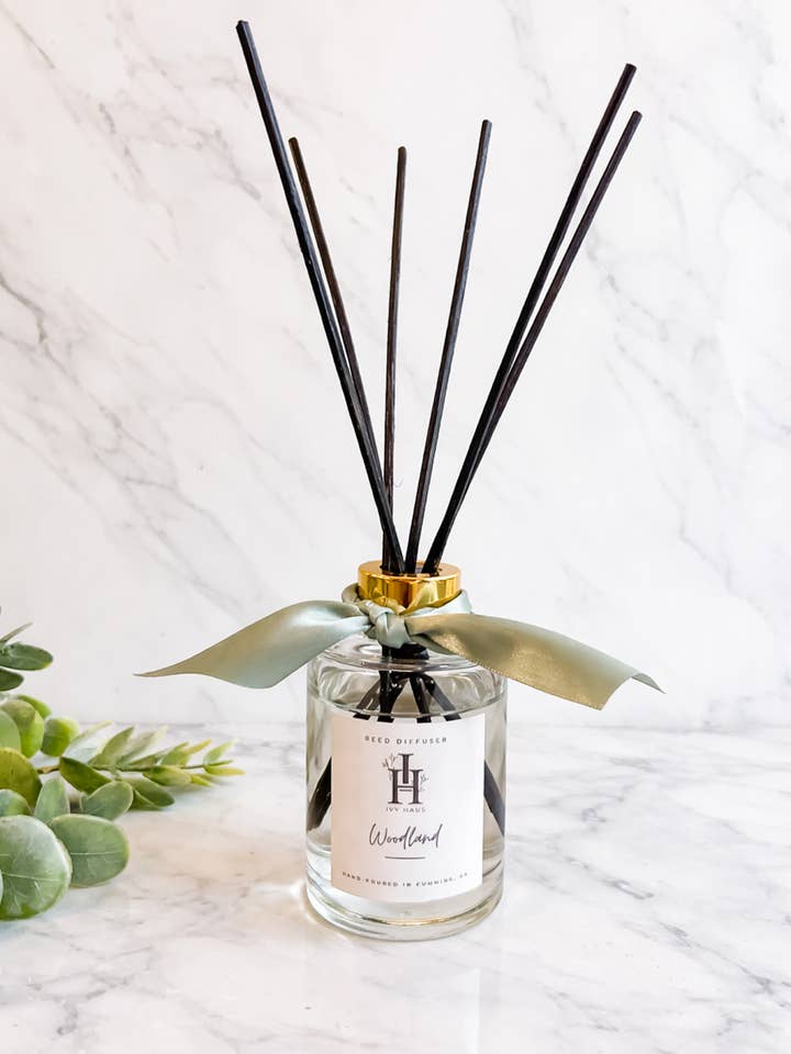 Cylinder Reed Diffuser with Gold Collar for wholesale by IVY HAUS