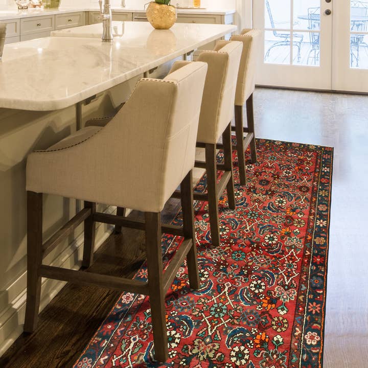 Noori Rug - Wholesale Area Rug - Fine VTG Burl Red/Navy Runner, 2'0" x 9'3"1