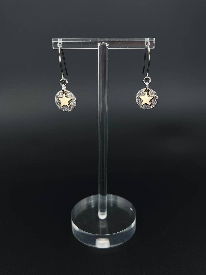 Boucles d'oreilles étoile signal Urania - Argent / Or pour la vente par Lawless
